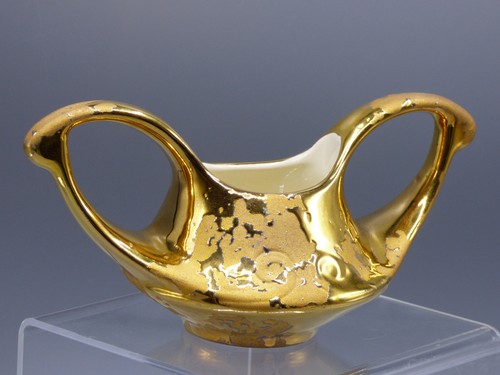Pioneer Pottery Co Mid Century 22k Gold Finish Creamer and Sugar Bowl - Picture 6 of 9