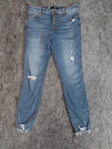 Kut From the Kloth Jeans Womens 10 Blue Connie Fab Ankle Skinny High Rise Button