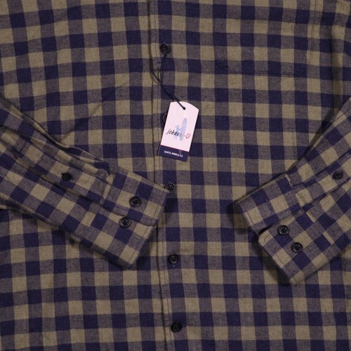 Johnnie-O Hangin' Out Cotton Green/Blue Flannel Shirt Size Small Men's - Picture 5 of 8