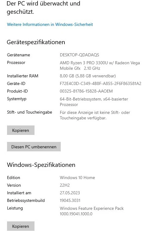 Lenovo ThinkPad T495 14" 256GB (AMD Ryzen Pro, 2.10 GHz, 8GB) - Schwarz Garantie, Foto 4 von 5