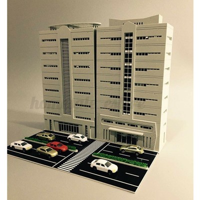 EatingBiting DIY 1:144 Blue 7F Outland Model Train Layout N Scale Apartment School Building for Sand Table Garden Micro Landscape Ornaments Decor Dormitory Dorm Assembling Scene Detail /& Realism
