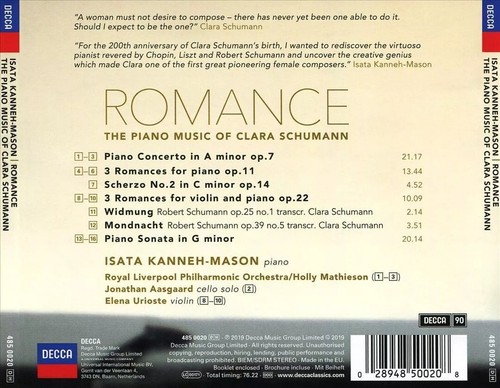 ISATA KANNEH-MASON ROMANCE: THE PIANO MUSIC OF CLARA SCHUMANN NEW CD - Imagen 2 de 2