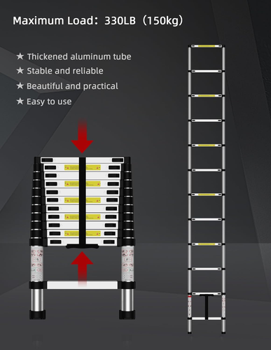 Telescoping Ladder,14.5 FT Multi-Purpose Collapsible Telescopic Extension Ladder - Picture 4 of 7
