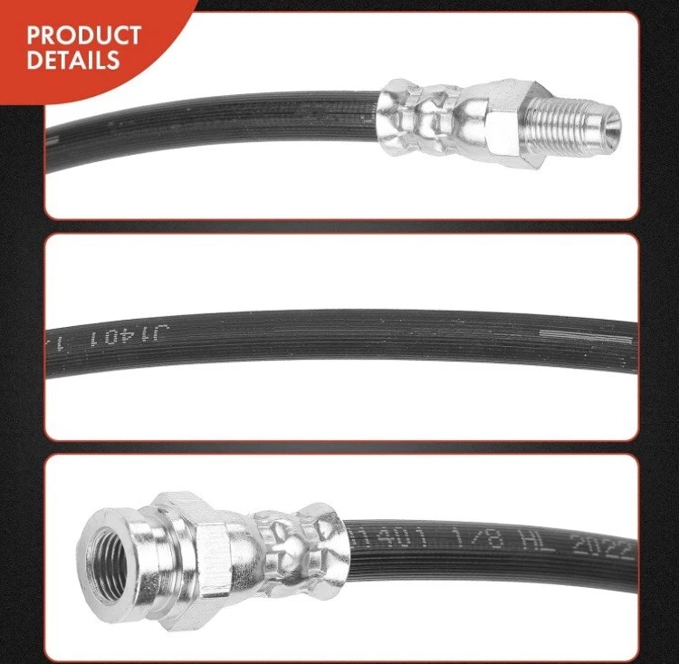 Rear Outer Brake Hydraulic Hose for Fiat 500 12-19 SOHC Battery EV (EV/BEV) - Image 3 of 4