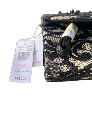 Touch of Nina Women's Black Lace Evening Clutch Bag NWT - Picture 6 of 8