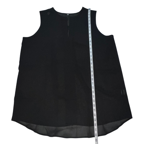 Shein Bluse Damen 2X Tanktop transparent schwarz Shirt V-Ausschnitt ärmellos Tunika Top - Bild 7 von 9