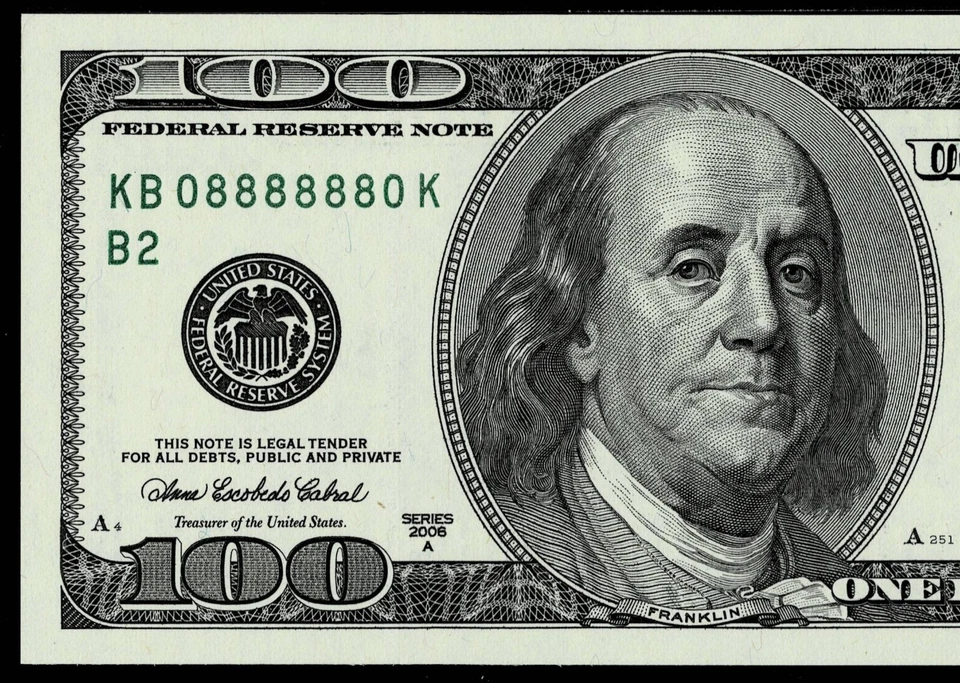 2006-A $100 FR Note  Radar-Rotator Serial# 08888880 PMG SUPERB GEM UNC 68 EPQ - Image 3 of 4