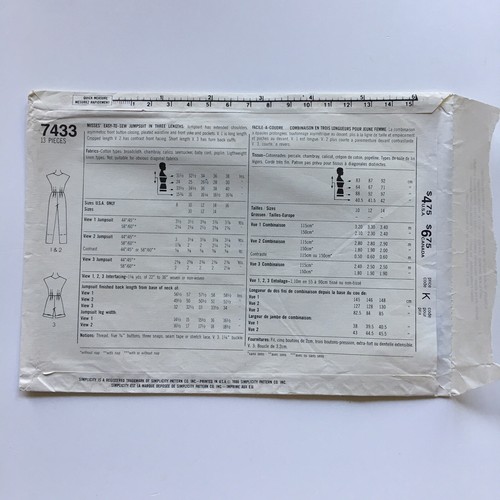 80's Simplicity 7433 Jumpsuit Romper in 3 Lengths Size 10 Uncut Pattern FF - Picture 5 of 6