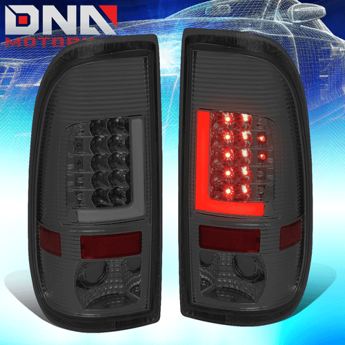 SMOKED LENS 3D LED CHROME TAIL LIGHT+SMOKED AMBER HEADLIGHT FIT 99-04 SUPER DUTY - Picture 2 of 12