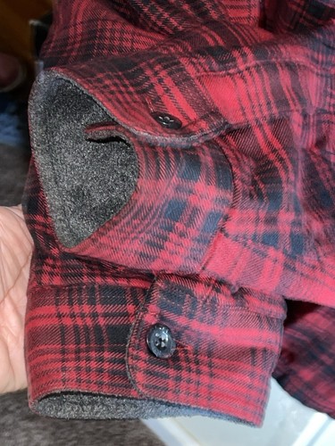 L.L. Bean Fleece Line Heavy Flannel XXL Tall Shirt Red/Black Plaid 252749 - Picture 7 of 9