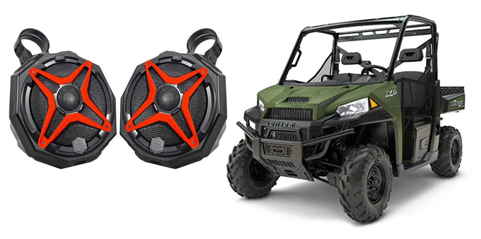 Задняя планка/перекладина SSV-динамиков+ Красная решетка радиатора для Polaris Ranger 2014 года выпуска