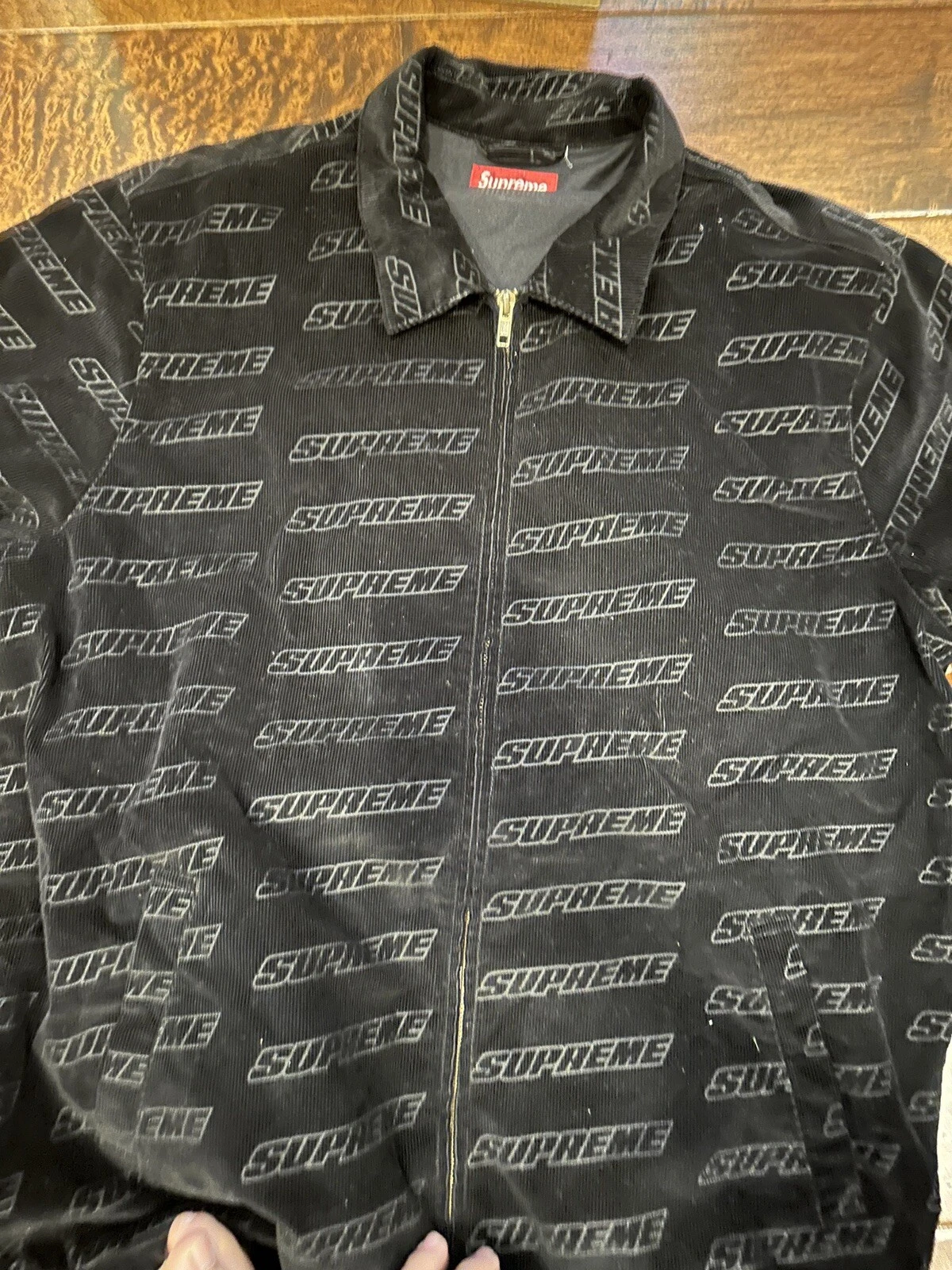 Veste noire neuve logo conçu Supreme noir taille XL logo extra large