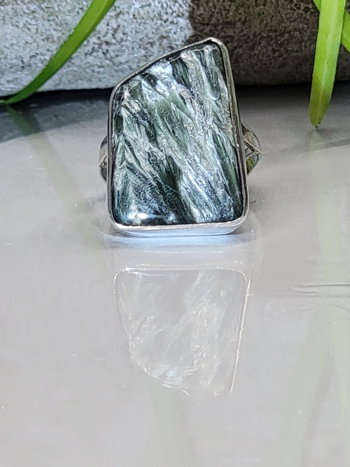 Signed D.D BACA Native Large Natural Seraphinite … - image 5