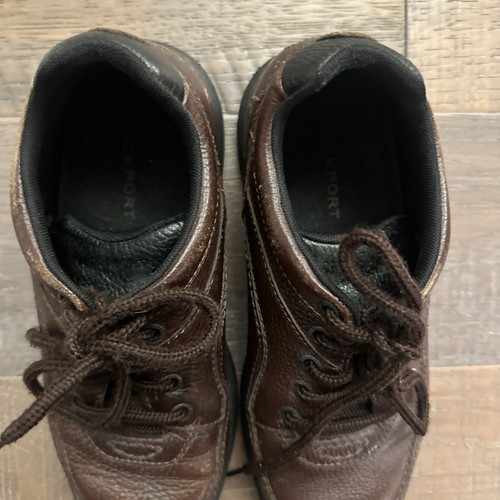 Scarpe comode Rockport in pelle marrone taglia 7,5 mocassini 501383 passeggio escursionismo casual - Foto 3 di 11