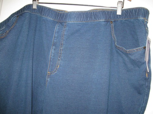 New Women's PULL-ON BLUE JEANS Catherines 5X Slim Leg stretch KNIT JEAN - Picture 5 of 9