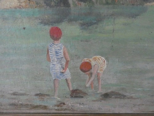 St Malo en 1919 huile sur panneau signé J. Python art déco - Afbeelding 3 van 10