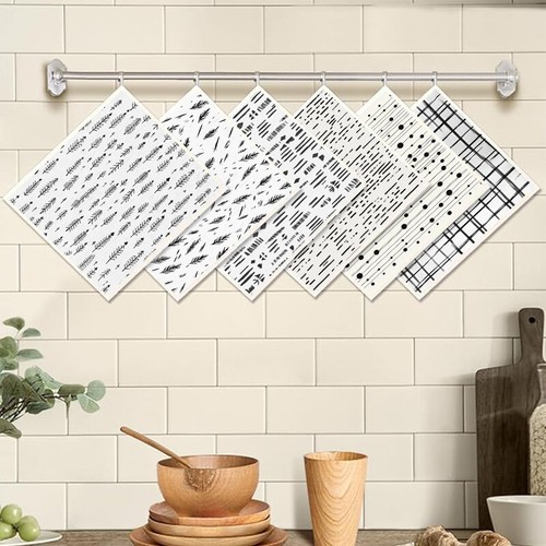 6Pcs Swedish Kitchen Restaurant Tea Towels Set Dish Cloths Glass Cleaning Drying - Picture 8 of 27