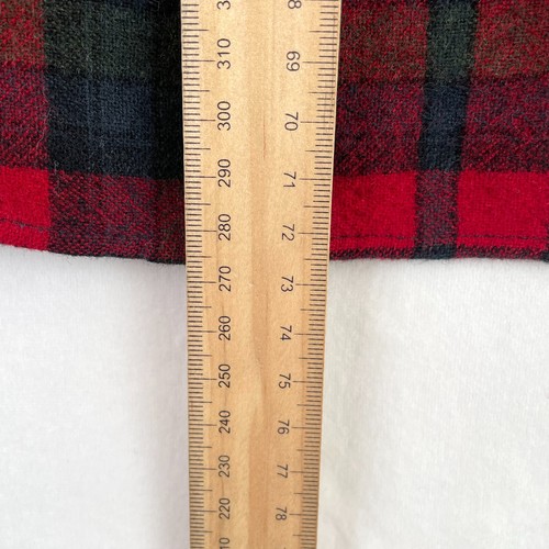 Pendleton Pure Wool Shirt Mens Sz 17.5 Red Green Tartan Plaid Elbow Patches VTG - Picture 16 of 16