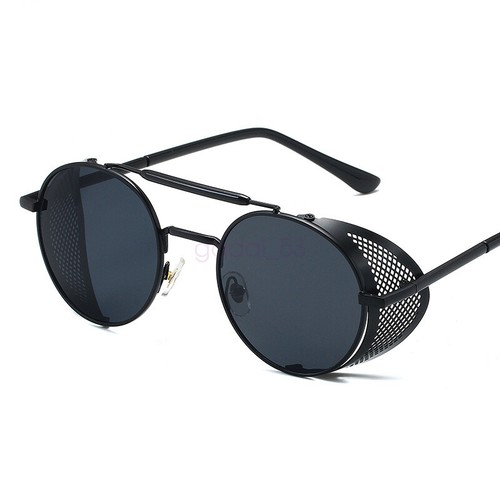 AUS Polarised Steampunk Sunglasses Mens Design Vintage Round UV400 Sun glasses - Picture 10 of 20