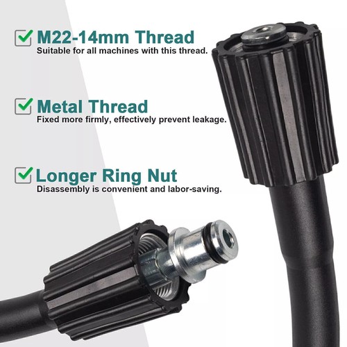 Hot High Pressure Washer Hose 6m/20ft 5800PSI M22 Power Washer Extension Hose US - Picture 3 of 18