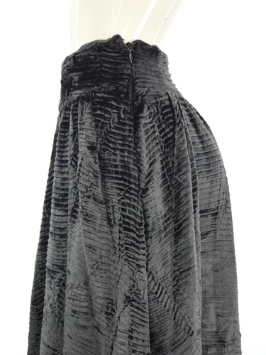 Vintage Burberry Skirt Velvet Silk Heavy Blend Pleated Midi Textured W28 UK10 12 - Picture 11 of 15