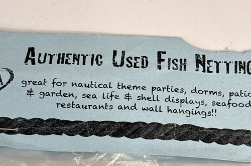 Real Used Fish Net 10' x 10' Traditional Fishing Net Old Reclaimed Netting - Picture 3 of 6