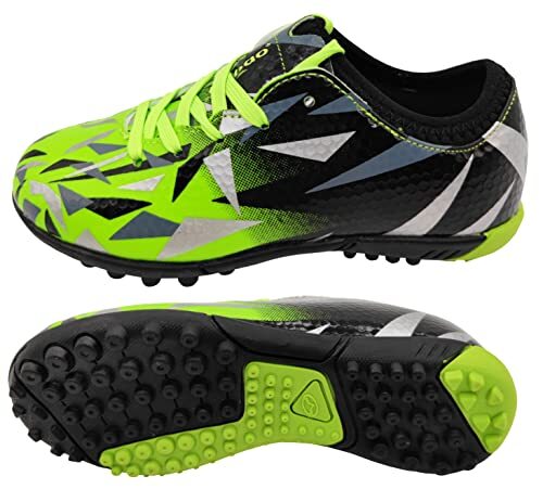 Boys Girls Turf Soccer Shoes Kids Firm Ground Soccer 1.5 Little Kid Green - Picture 3 of 7