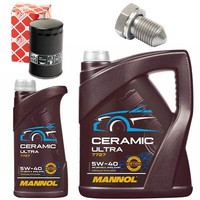 MotoröL Filter Set Mannol 5W-40 6 Liter + Schraube FüR Audi A4 Avant RS4 380 PS