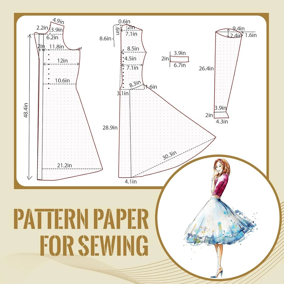 Large Roll of 45" x 10 Yards Dotted Pattern Paper - Ideal for Crafting & Sewing - Image 4 of 4