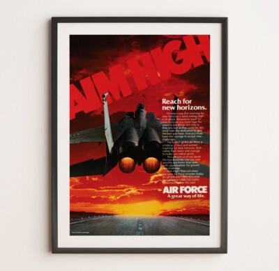 Poster USAF F15 Strike Eagle Vintage Werbung - 50x70 cm / 18'' x 24''