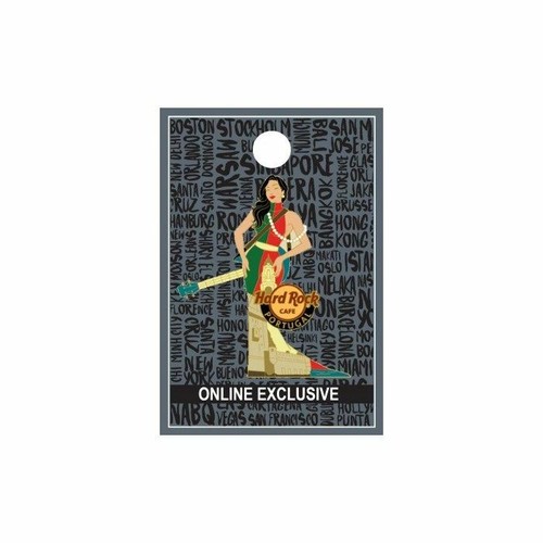 Hard Rock Cafe Cityscape Gown Series Portugal Pin Sexy Girl Flag Dress Castle - Picture 2 of 12