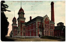 Detroit, MI Power House To Water Works Park Defunct Exterior 1915 Dome Roof -A96