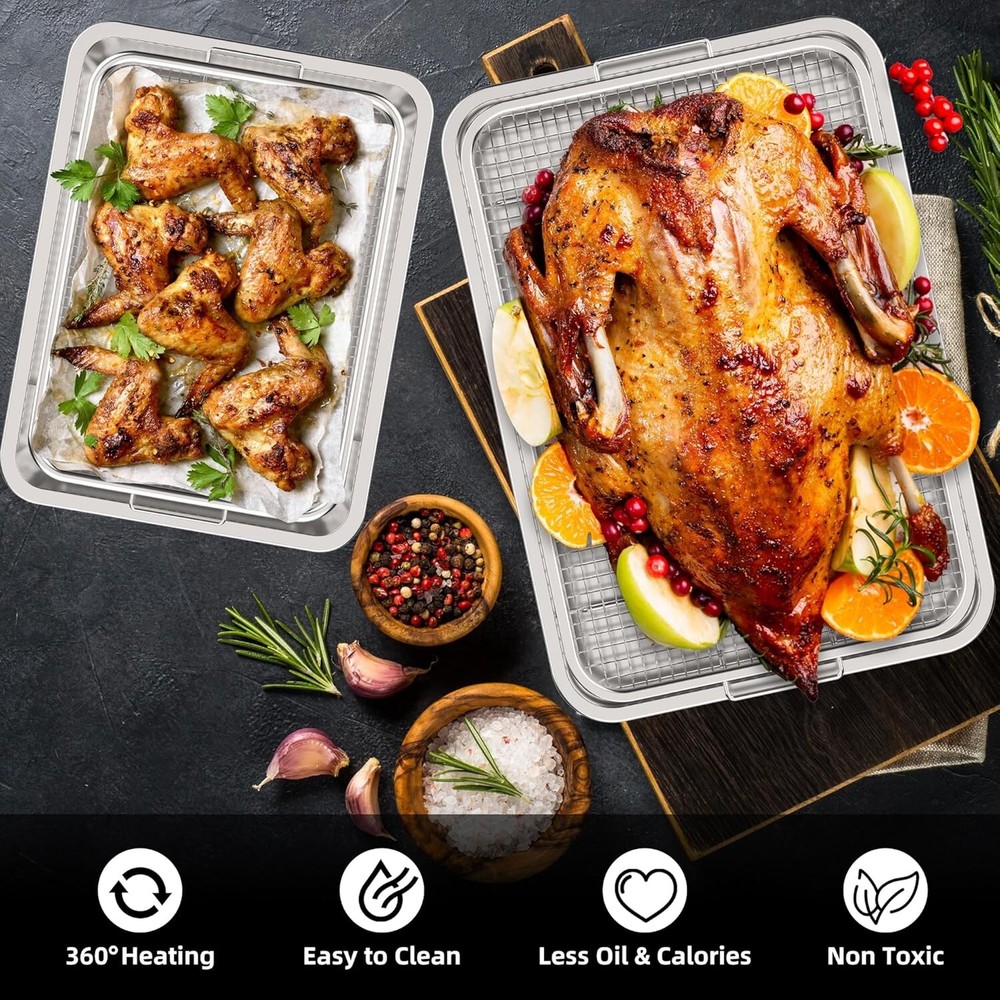 Air Fryer Basket and Crisper Tray Set for Healthier Low-Oil Cooking Air Fryer Basket and Crisper Tray Set for Healthier Low-Oil Cooking