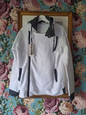 Ge Shan Pin Yue White And Grey Jacket Light Hoodie ZIP Sweatshirt