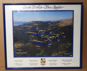 BEST WISHES BLUE ANGELS 1992 POSTER ASPEN COLORADO FRAMED!!
