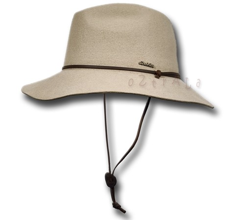 【oZtrALa】Australian Wool Felt Hat Fedora Leather Strap Indiana Jones Cowboy HW04 - Picture 7 of 13