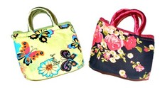 For You And A Friend Cute Natural Soft Cotton Coin Purse With Silk Handles