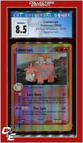 EX Ruby & Sapphire 4 Camerupt Reverse Holo CGC 8.5