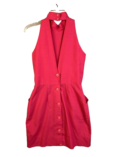Robe femme Kono New York 7/8 rose vintage poches col haut dos ouvert fête - Photo 11/14