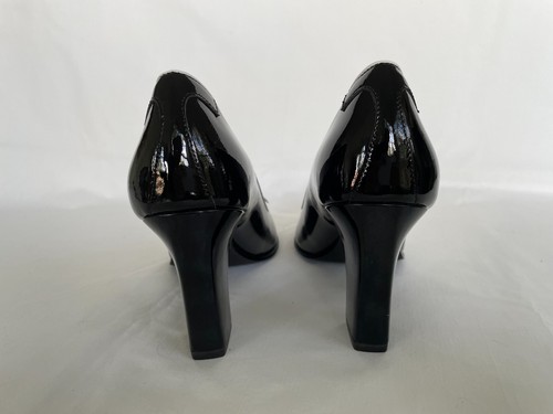 Taryn by Taryn Rose FANCY Black/White Patent Leather High Heel Pumps Size 8.5M - Picture 9 of 15