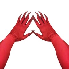 Terrify Long Nails Claw Gloves Red Claw Gloves Halloween Costume Dress Up Decor