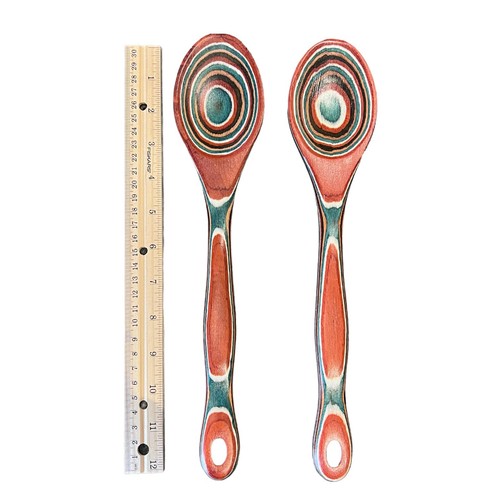 Multicolor Pakkawood Kitchen Salad Spoon Lot - Foto 8 di 8