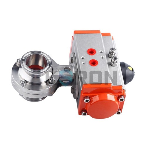 1-3/4" Sanitary Tri-Clamp Silicone Pneumatic Butterfly Valve Quick Ferrule SS316 - Picture 5 of 6