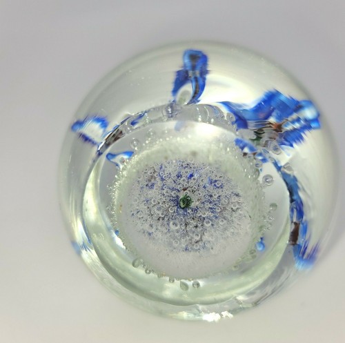 Glass Paperweight Lampwork, Millefiori, Controlled Bubble Flowers Rare Vintage - Picture 6 of 9