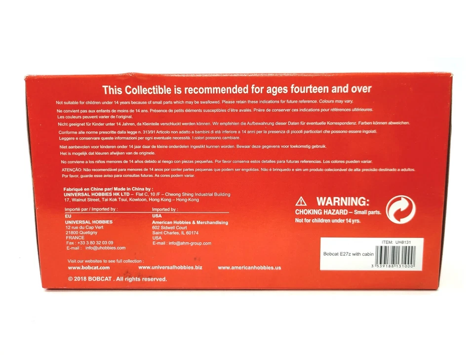 Bobcat E27Z Compact Excavator - Universal Hobbies 1:25 Scale Model #UH8131 New - Image 3 of 3
