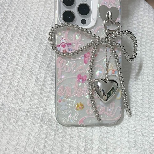 Ręcznie robiony brelok Nadgarstek Koralik Telefon Charm Bowknot Serce Pasek na telefon dla kobiet - Zdjęcie 3 z 8
