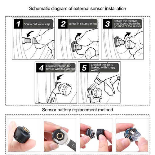 4 Sensors Car Tire Pressure Temp Monitoring System LCD Digital Display TPMS Kit - Picture 11 of 14