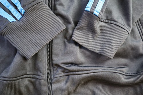 Adidas schwarz blau 3 Streifen Trainingsanzug Trefoil Herren 2XL Jacke Hose Firebird Y2K - Bild 3 von 15