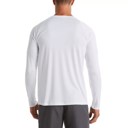 Camisa de natación Nike Hydroguard de manga larga para hombre Rashguard blanca NESSA587-100 NUEVA CON ETIQUETAS - Imagen 2 de 3