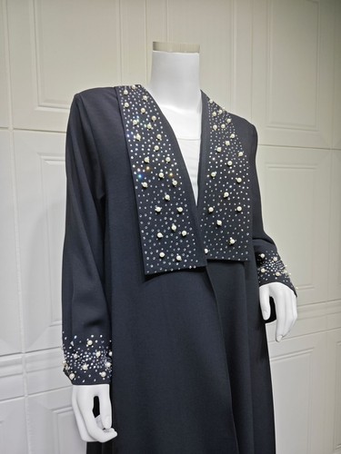 Women Muslim Open Abaya Cardigan Turkey Maxi Dress Long Robes Moroccan Kaftan - Picture 9 of 15